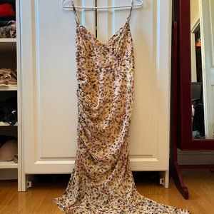 Lush Pink and Brown Floral Dress